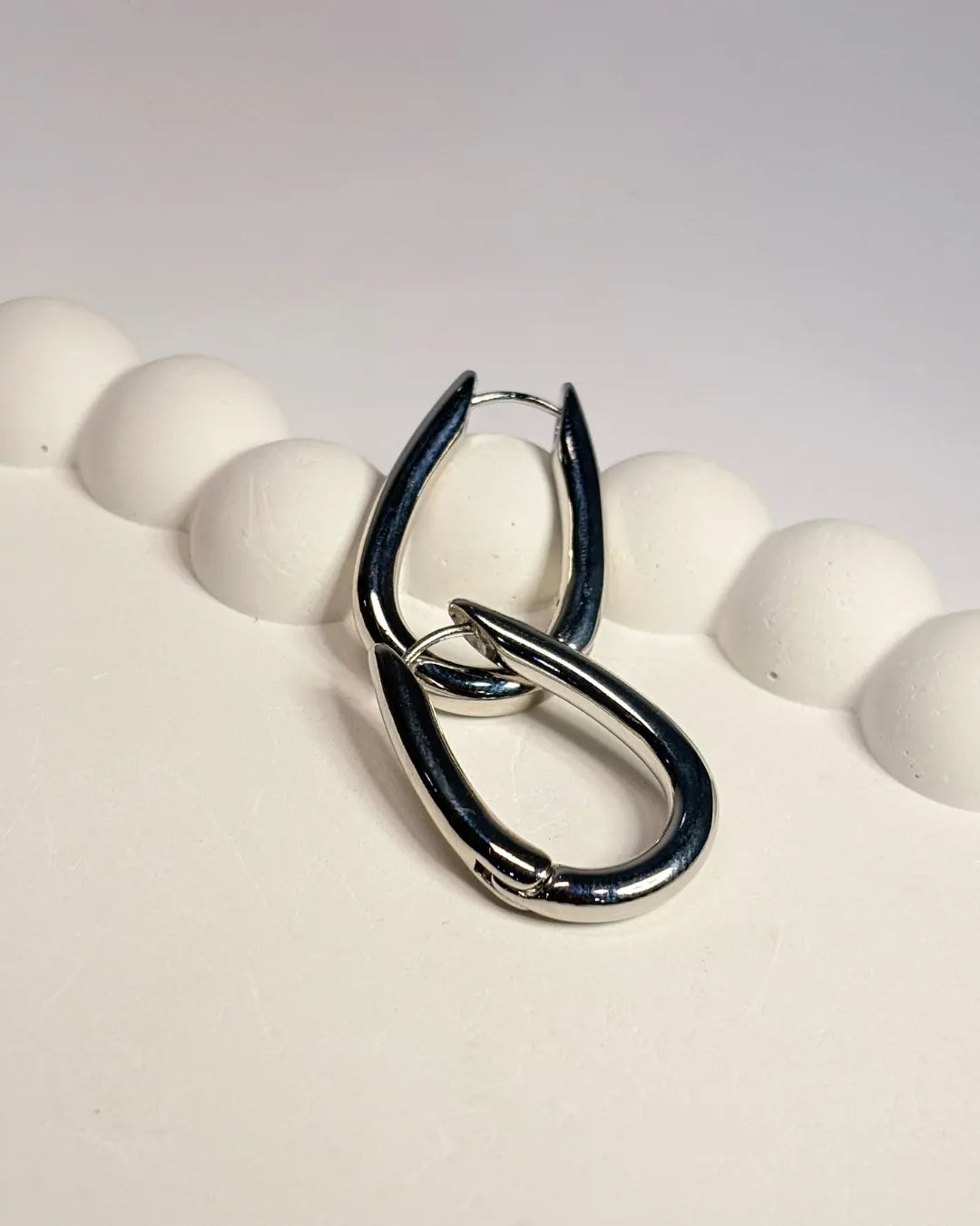 Silver U Hoop Earring