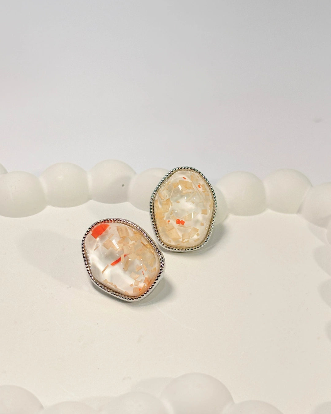 Peach Shimmer Studs