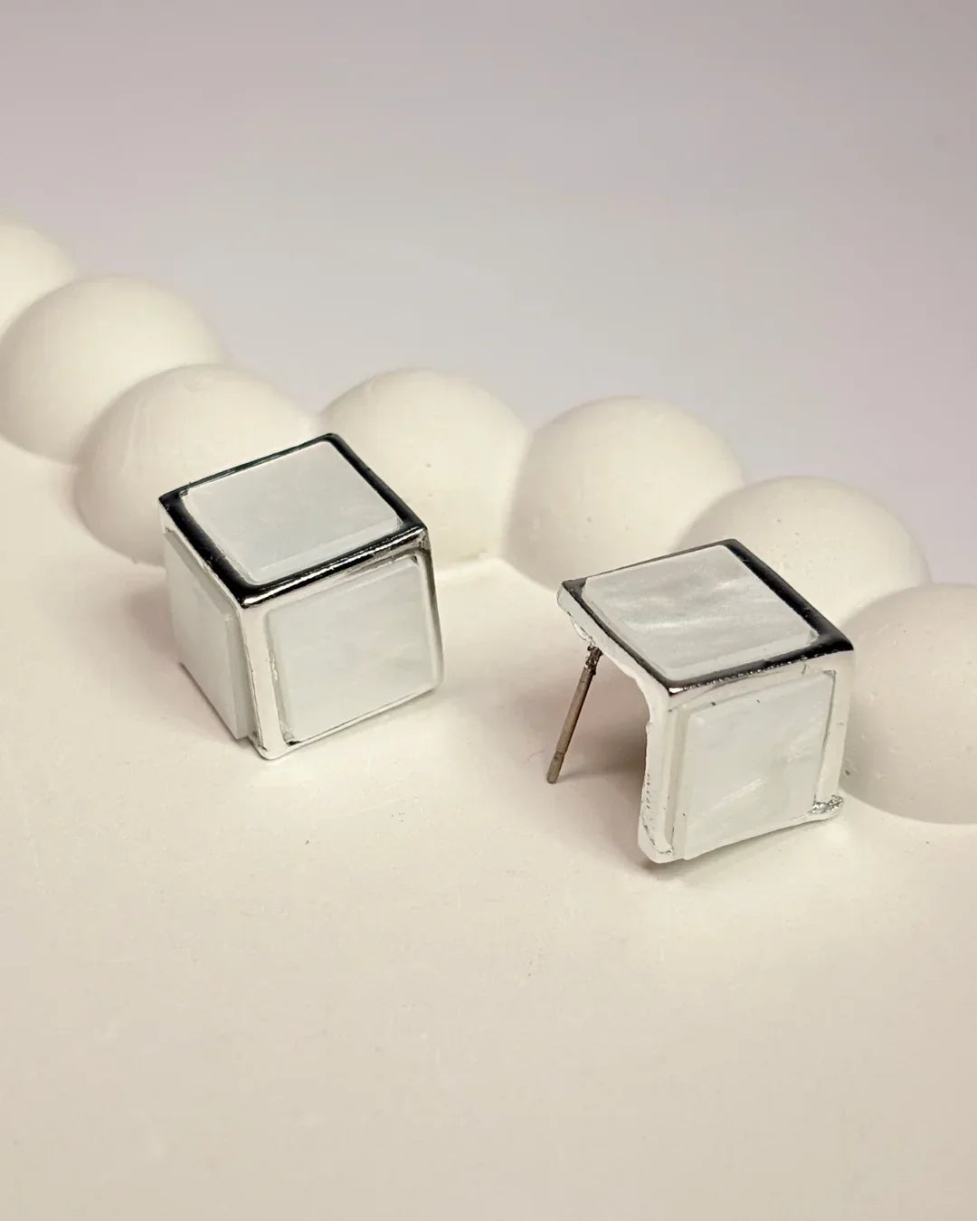 White Cube Studs