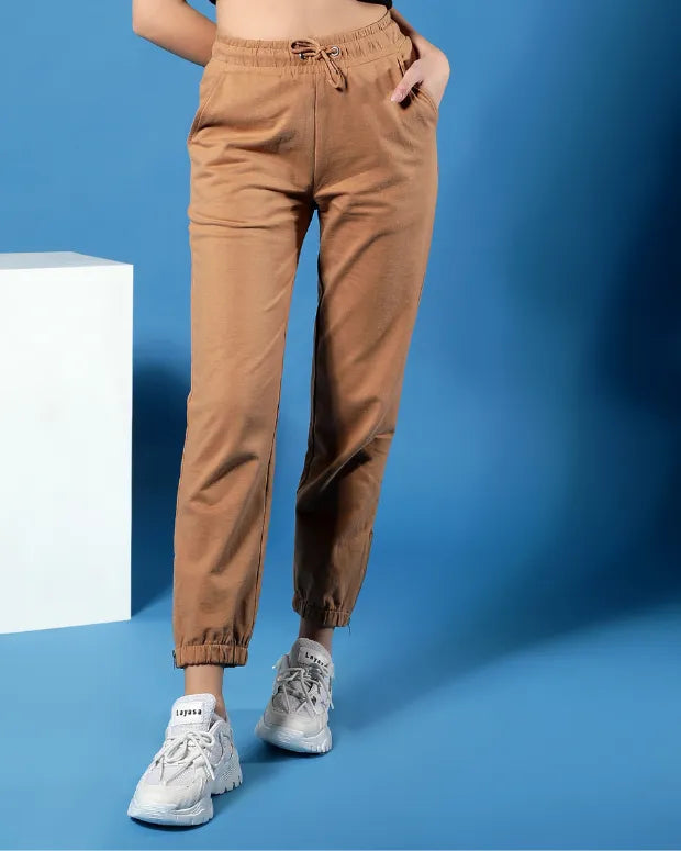 Brown Zip Joggers