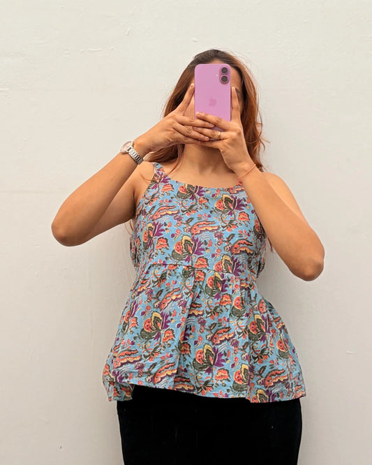 Indie Peplum Cotton Top