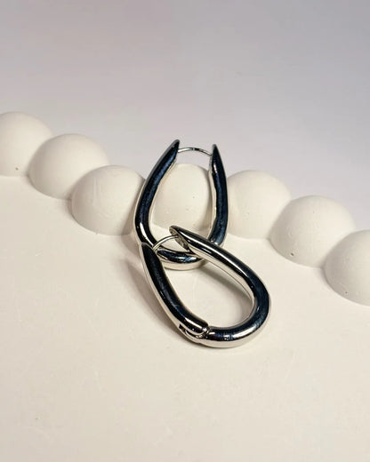 Silver U Hoop Earring