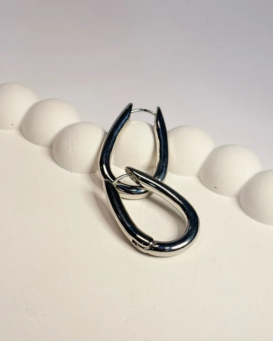 Silver U Hoop Earring