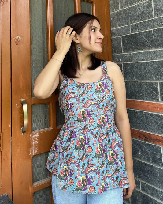 Indie Peplum Cotton Top