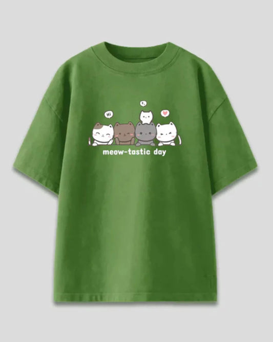 Meowtastic Day Oversized T-Shirt
