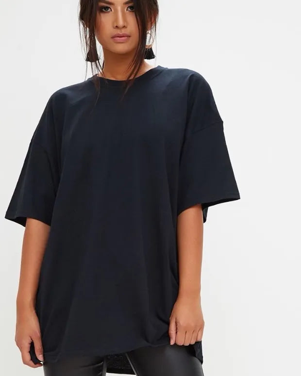 Black Plain Oversized T-Shirt
