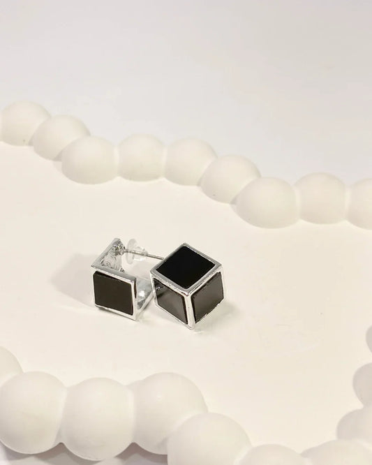 Black Cube Studs