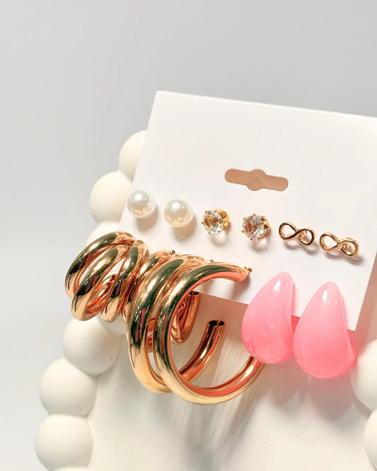 Sweetheart 6 Stack Earrings